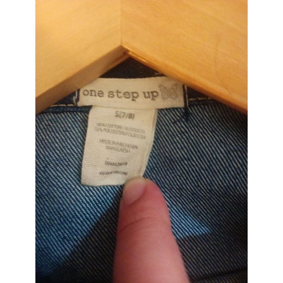 Girl's One Step Up Denim Jacket Button  Strechy Size Small - Picture 5 of 5